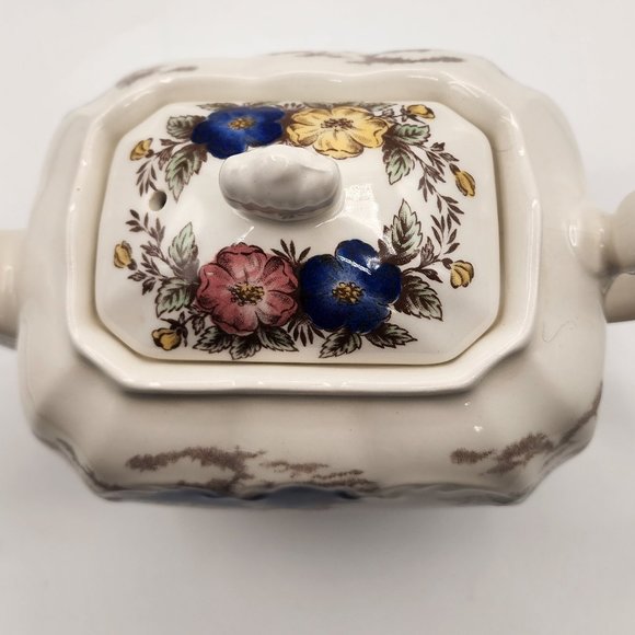 Vintage Windsor England Teapot Country Pastoral Scene Farm Trees Pond 1940's-60' - Picture 4 of 10